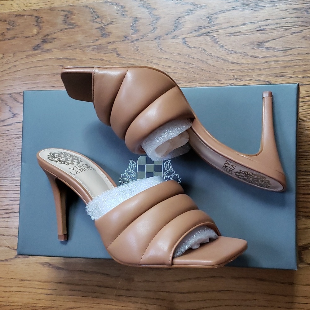 NIB Vince Camuto Candreia Sandal In Light Cognac Color Women's Size 7.5 - Picture 6 of 14
